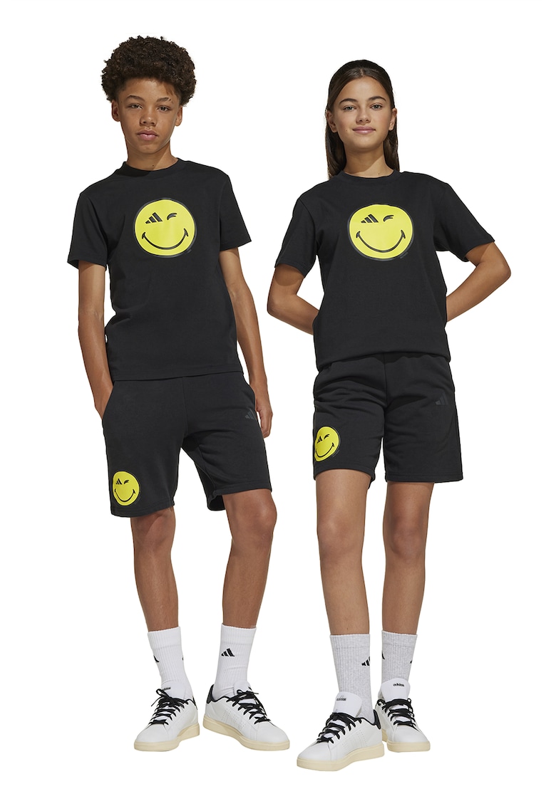 Pantaloni scurti din amestec de bumbac cu imprimeu Smiley Face