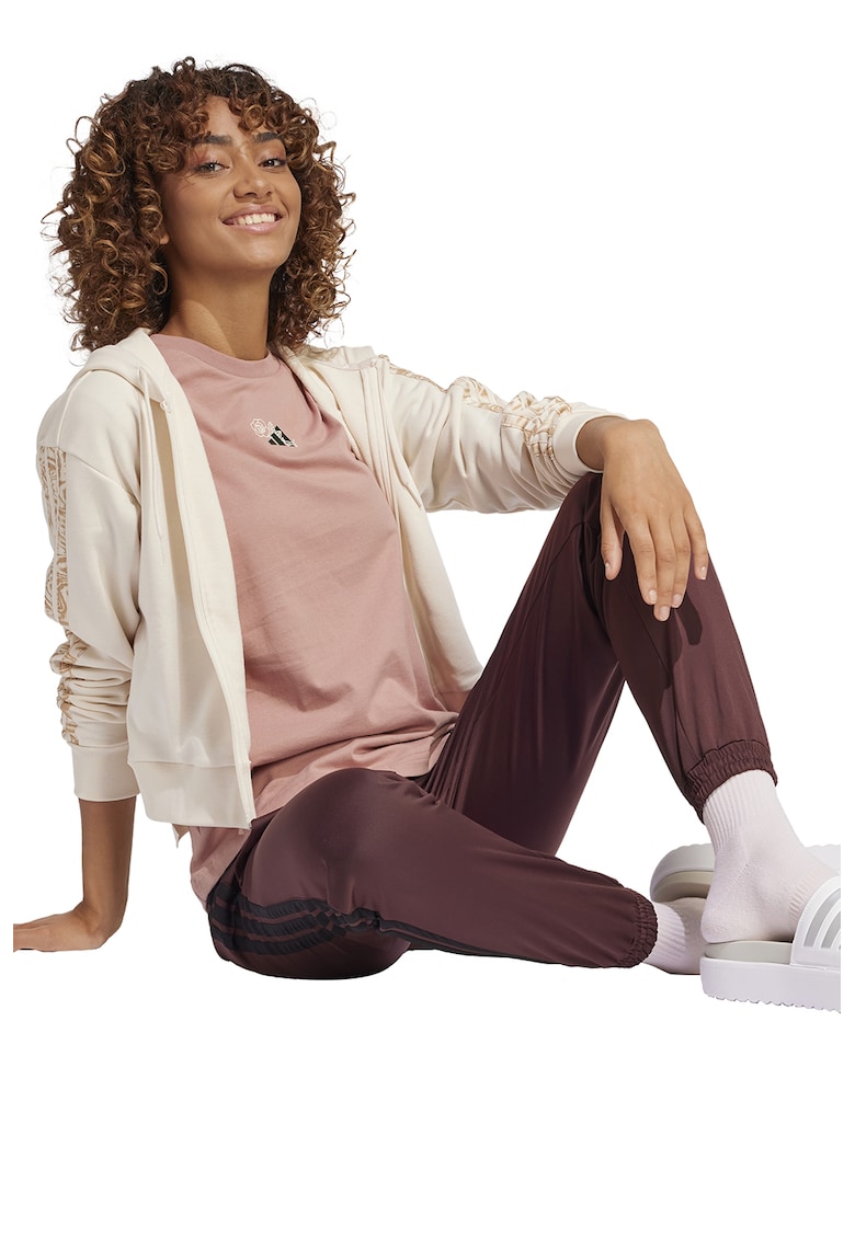 Tricou din bumbac cu decolteu rotund si detaliu logo