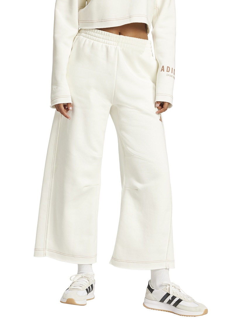 Pantaloni de trening cu croiala ampla si talie inalta