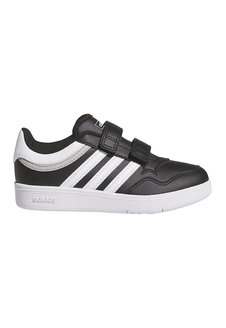 Pantofi sport de piele ecologica cu velcro Hoops 4.0 - Alb/Negru