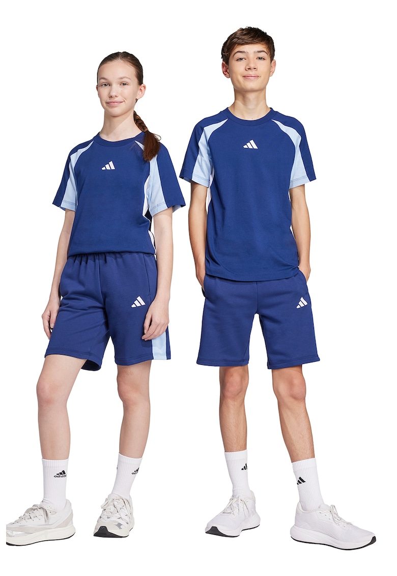 Pantaloni scurti din amestec de bumbac cu logo - Albastru inchis