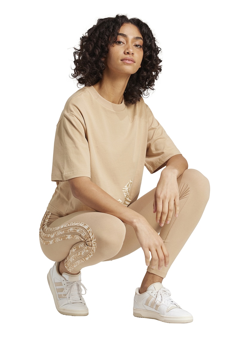 Tricou crop din bumbac cu logo