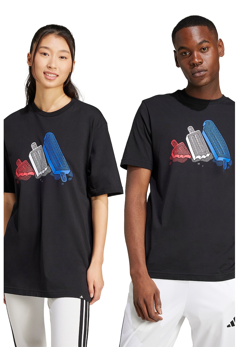 Tricou unisex cu imprimeu - Rosu/Negru/Albastru