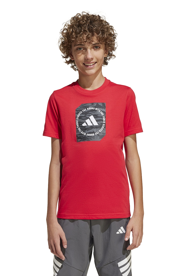 Tricou din bumbac Boxy - Rosu/Negru