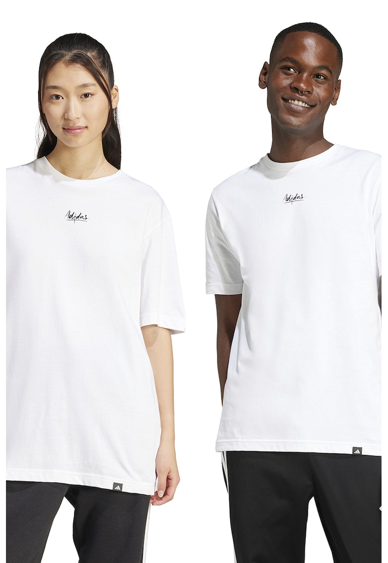 Tricou din amestec de bumbac cu imprimeu grafic pe partea din spate Tricou din amestec de bumbac cu imprimeu grafic pe partea din spate