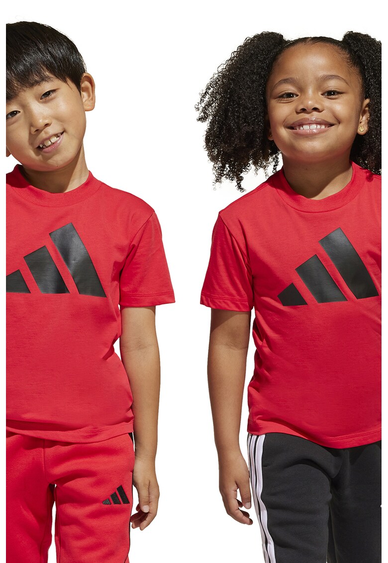 Tricou regular fit din bumbac cu logo - Rosu/Negru