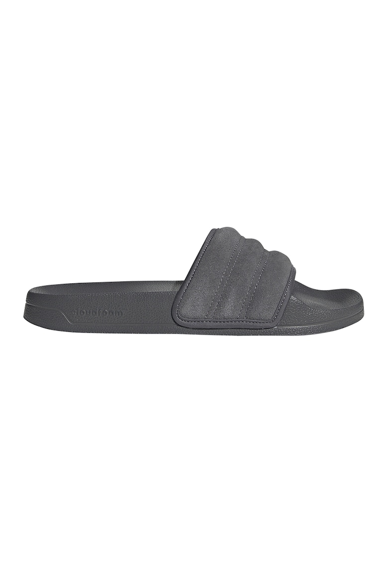 Papuci din piele intoarsa Adilette - Negru stins
