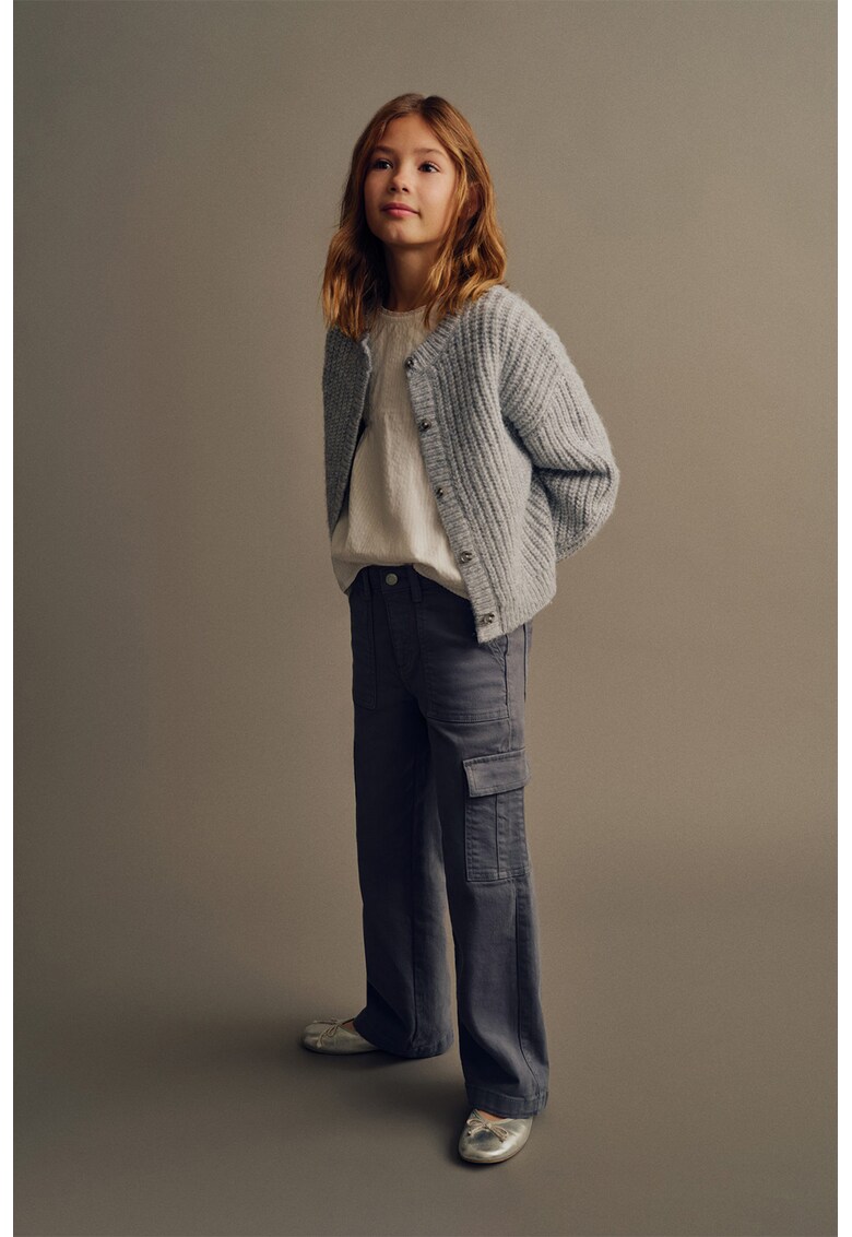 Pantaloni cargo cu talie medie