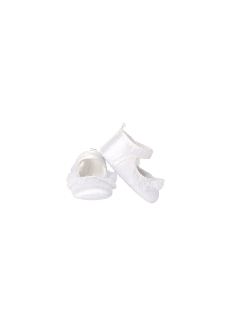 Pantofi satinati cu tull bebe fetita - 3.8341 - Alb