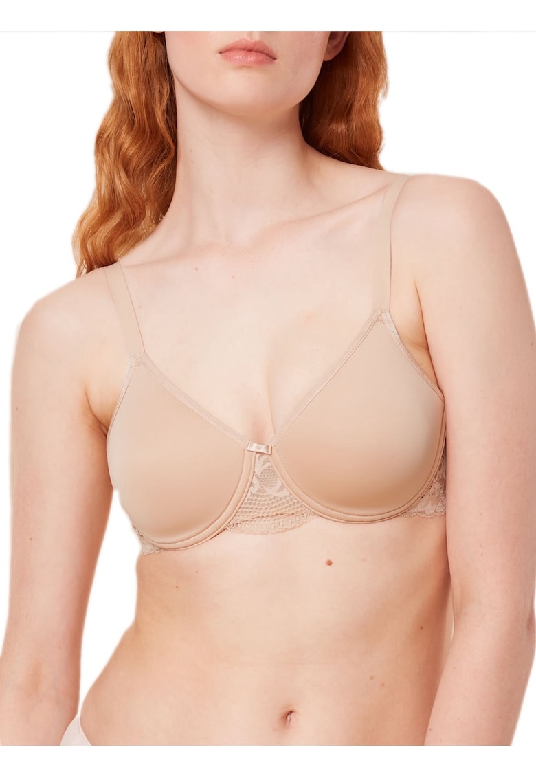 Sutien dama Modern - Dantela/bumbac - intarire usoara - bej