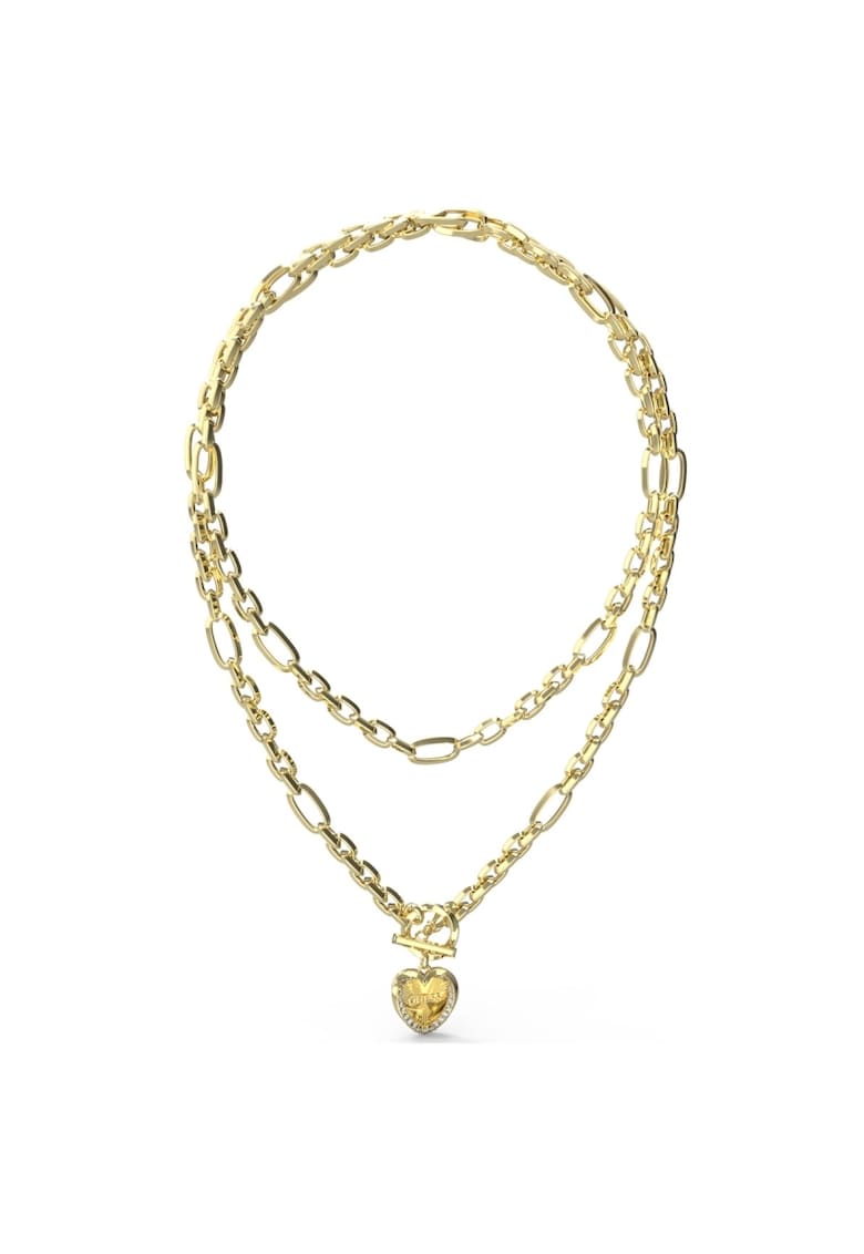 Colier Mon Amor dublu cu cristale JUBN04598JWYGT-U - Auriu