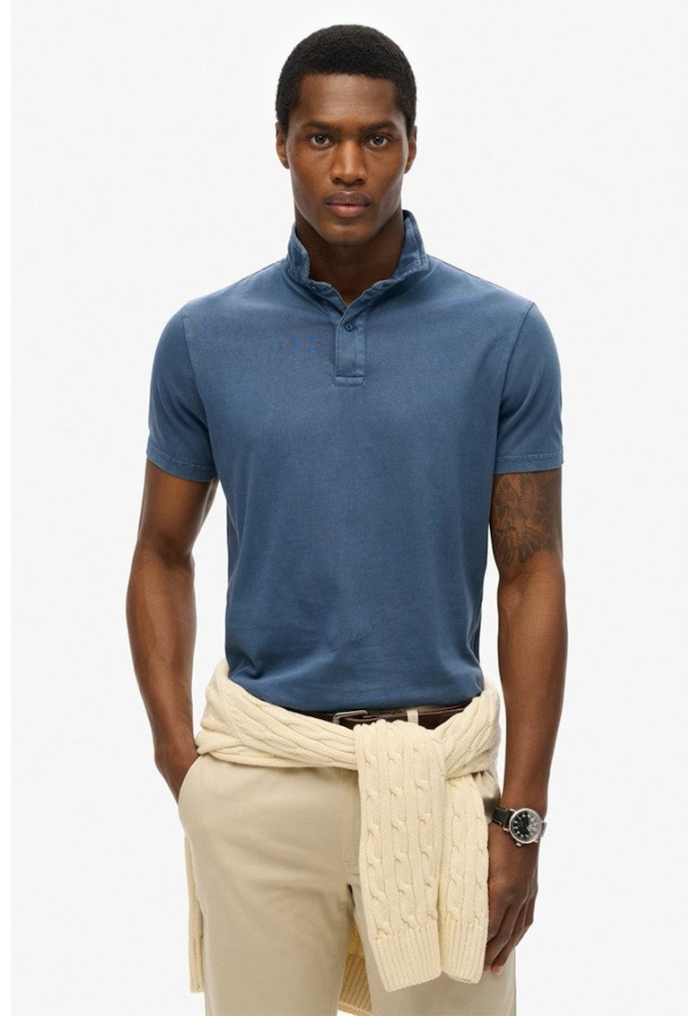 Tricou regular fit cu guler polo