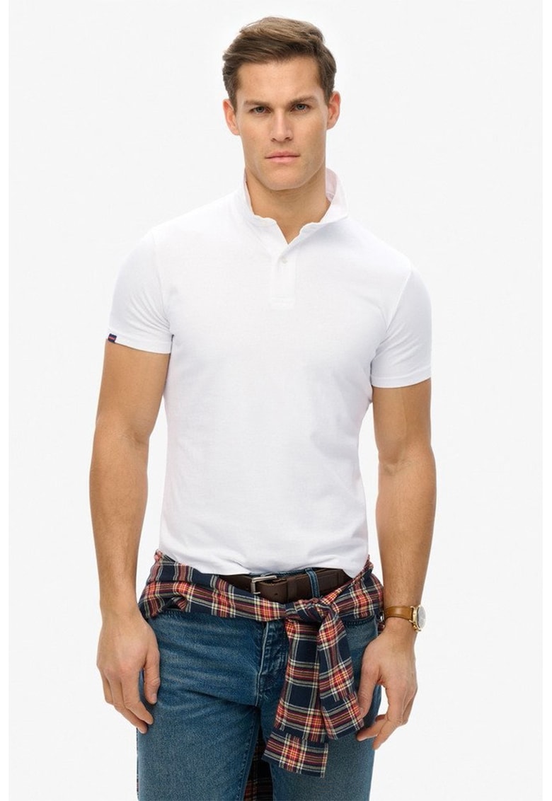 Tricou regular fit cu guler polo