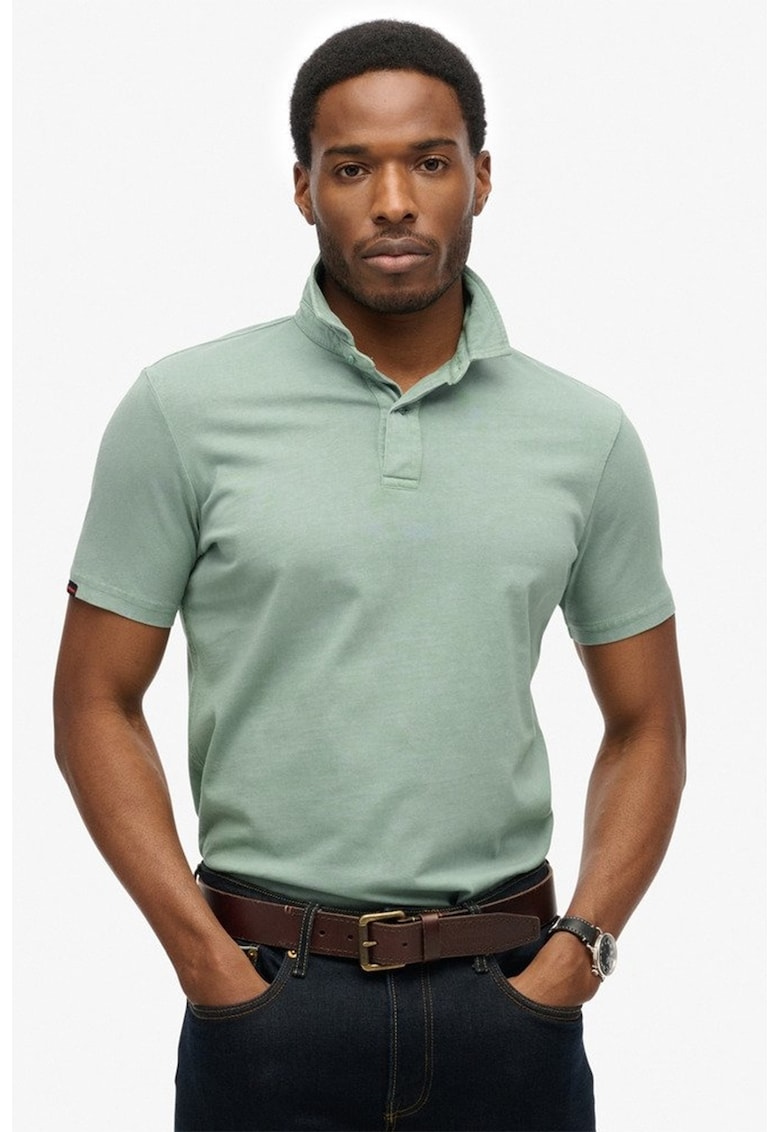 Tricou regular fit cu guler polo
