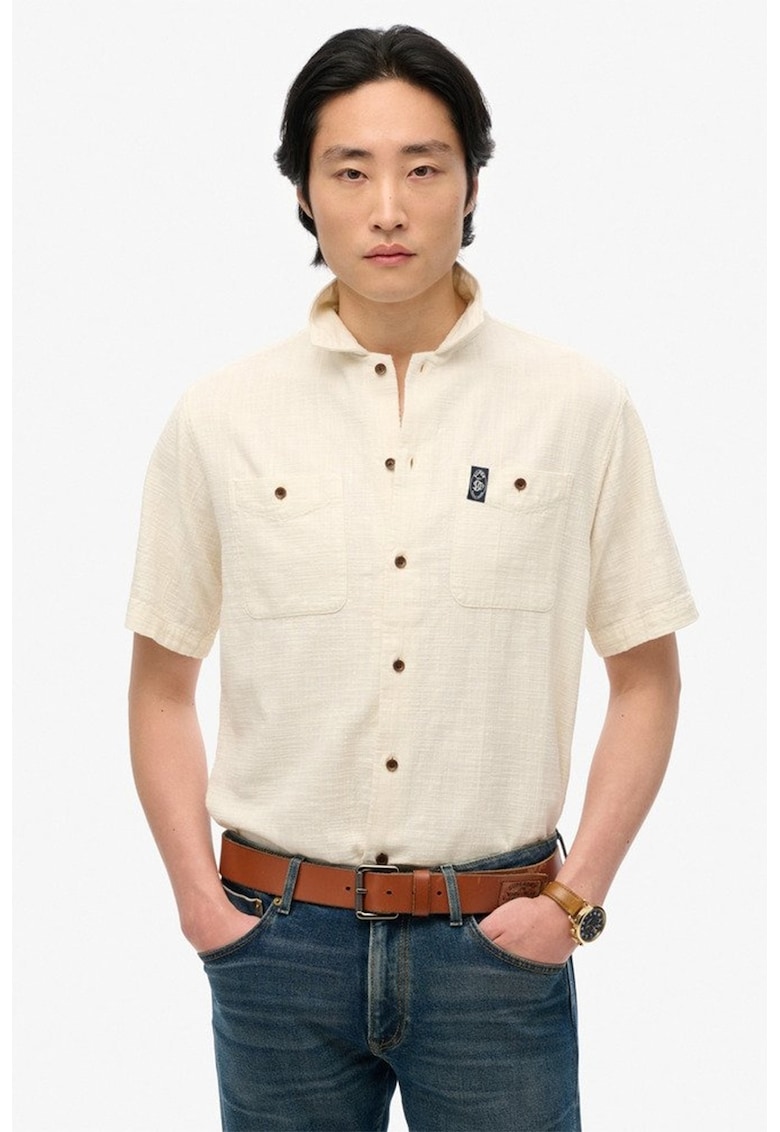 Camasa cu maneci scurte si buzunare pe piept
