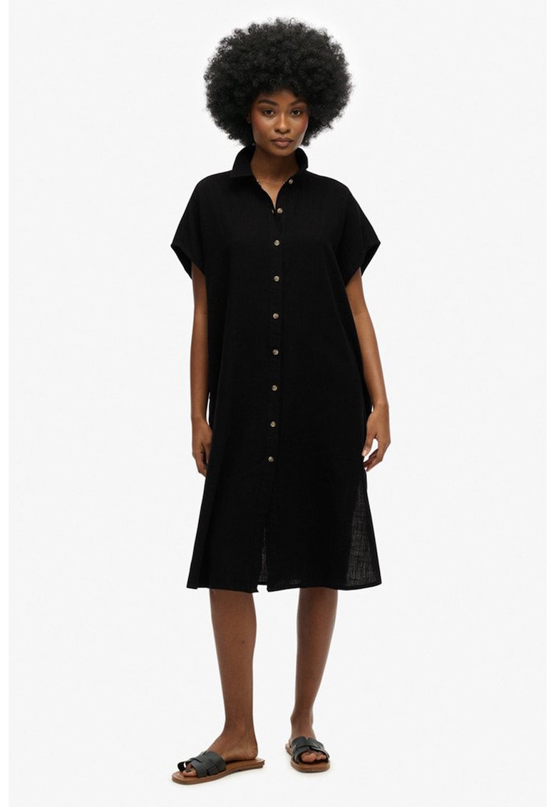 Rochie-camasa cu slituri laterale Rochie-camasa cu slituri laterale