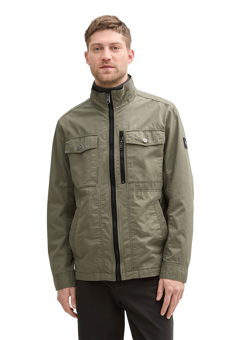 Jacheta de bumbac cu buzunare multiple - Verde masliniu