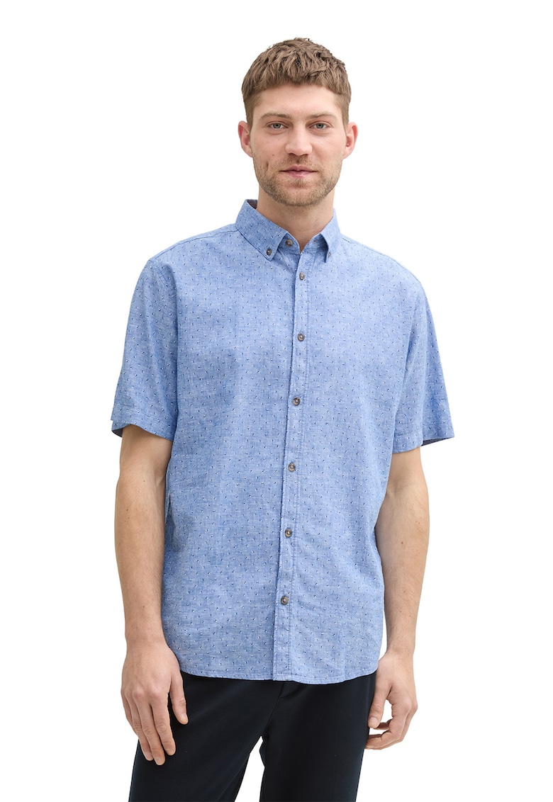 Camasa din amestec de in cu maneci scurte