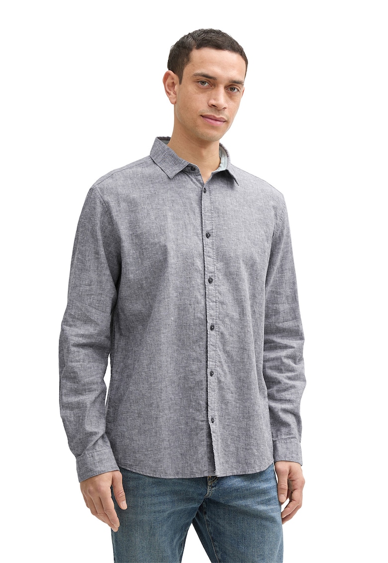 Camasa din amestec de in cu maneci lungi