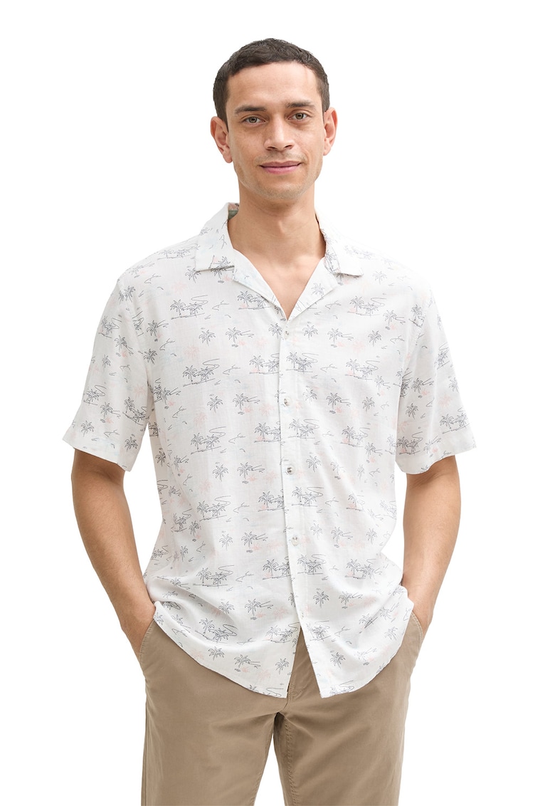 Camasa din amestec de in cu maneci scurte