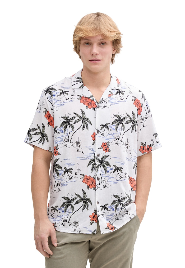 Camasa cu maneci scurte si model tropical Camasa cu maneci scurte si model tropical