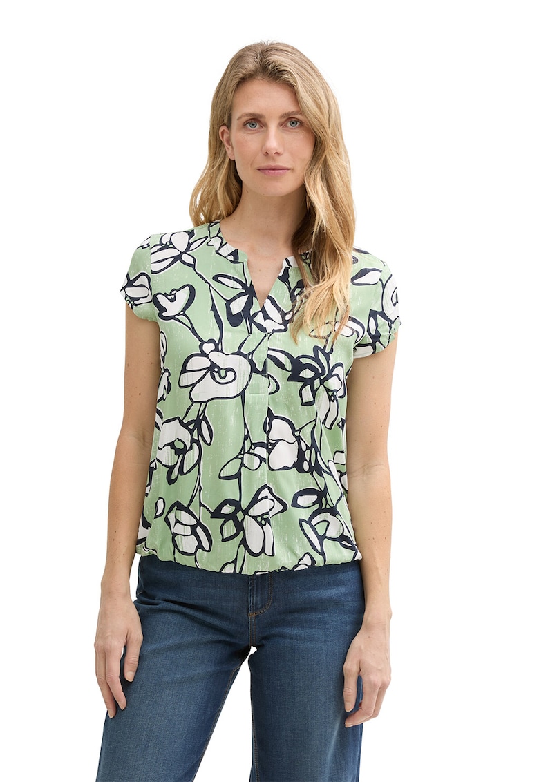 Bluza cu maneci scurte si model floral