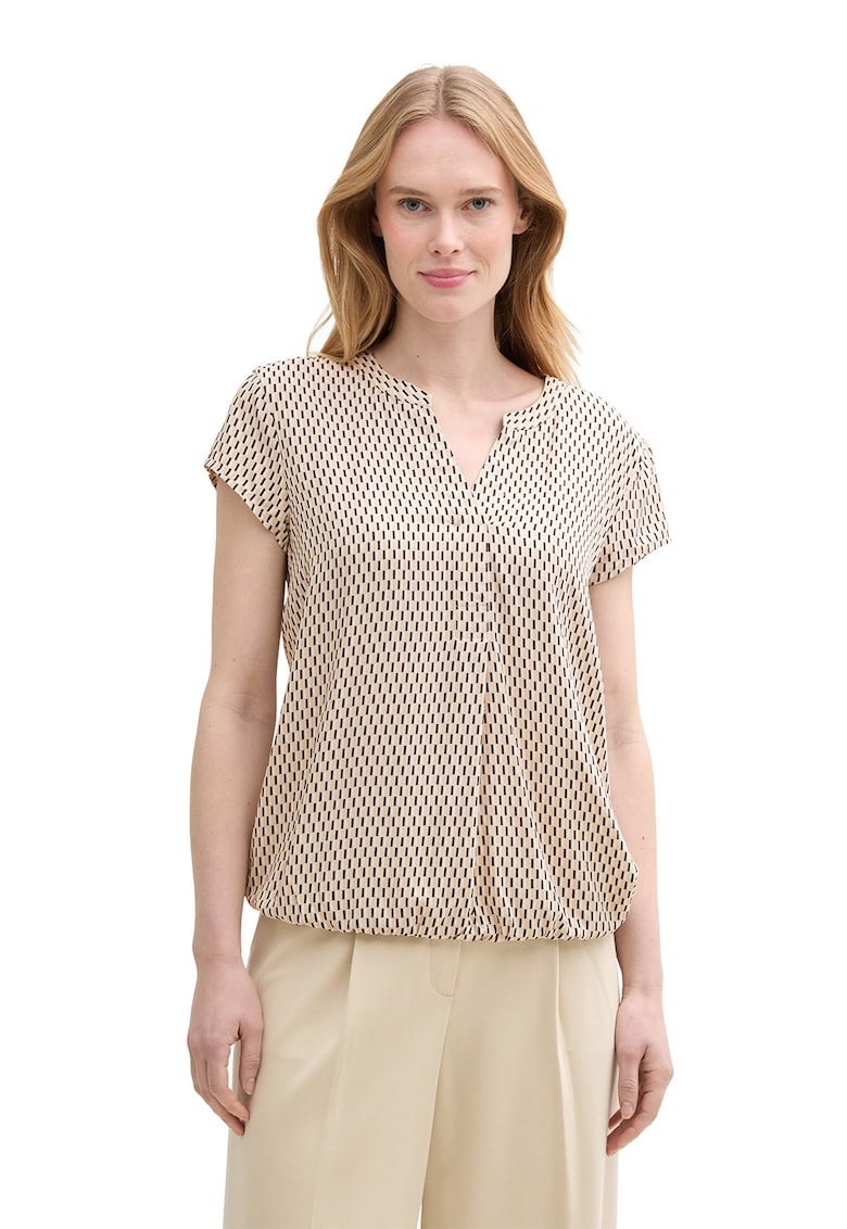 Bluza cu maneci scurte si model floral