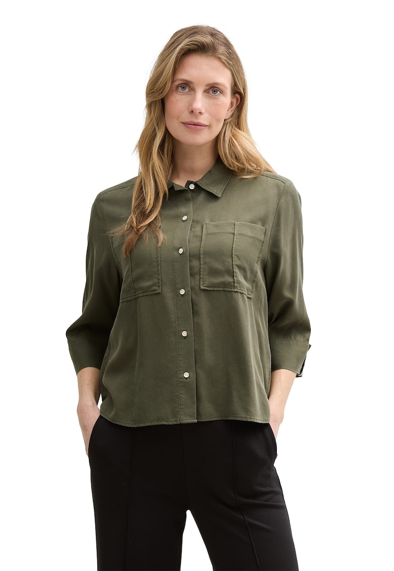 Camasa din lyocell cu buzunare pe piept Camasa din lyocell cu buzunare pe piept