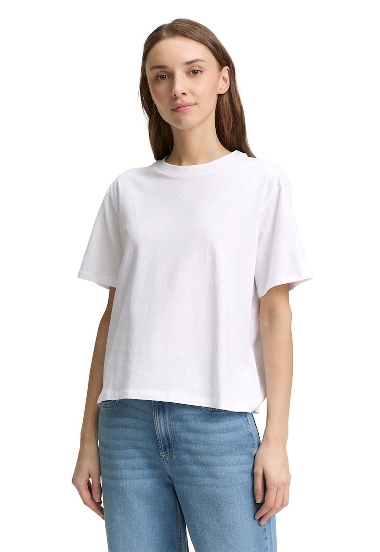 Tricou cu maneci cazute si decolteu la baza gatului