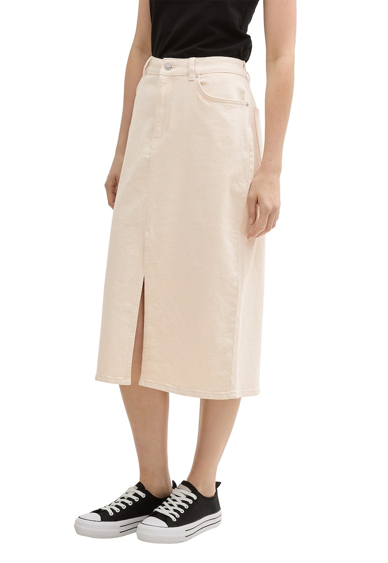 Fusta din denim cu slit pe partea din fata