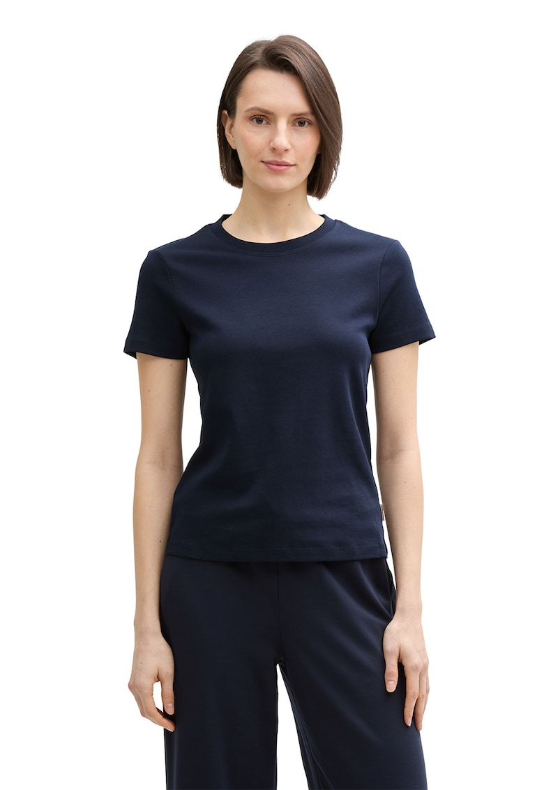 Tricou regular-fit din bumbac organic cu model uni