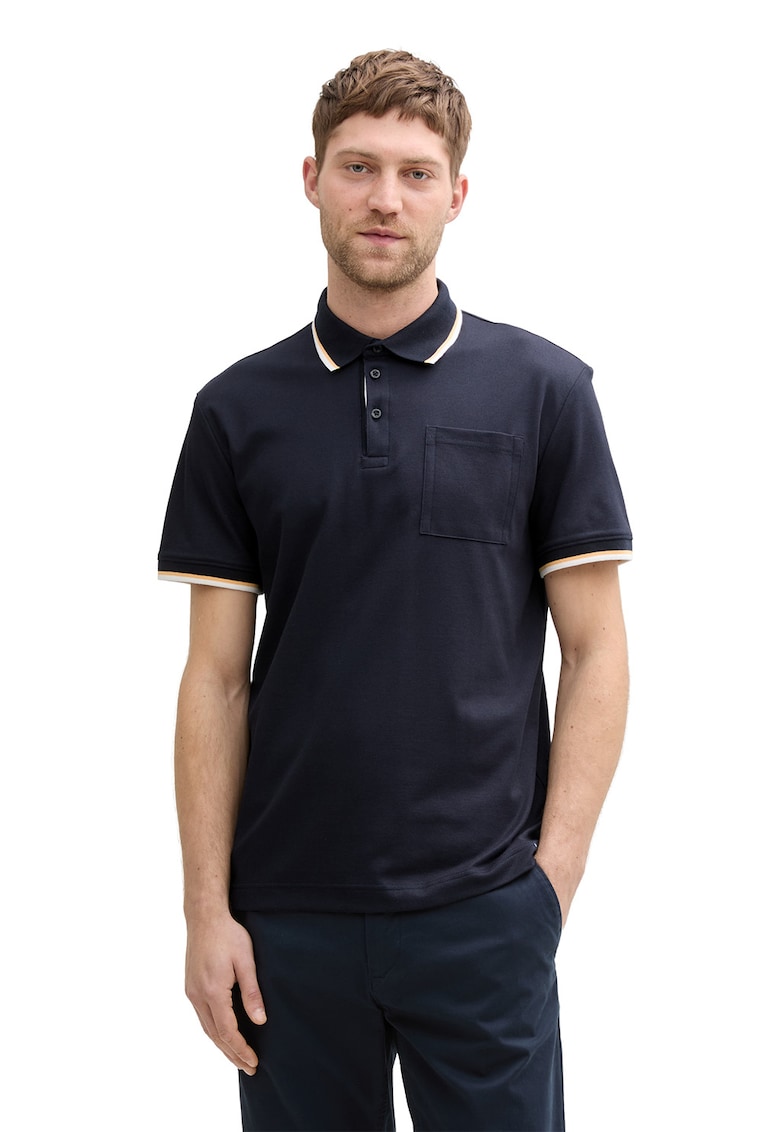 Tricou polo din bumbac organic cu buzunar aplicat