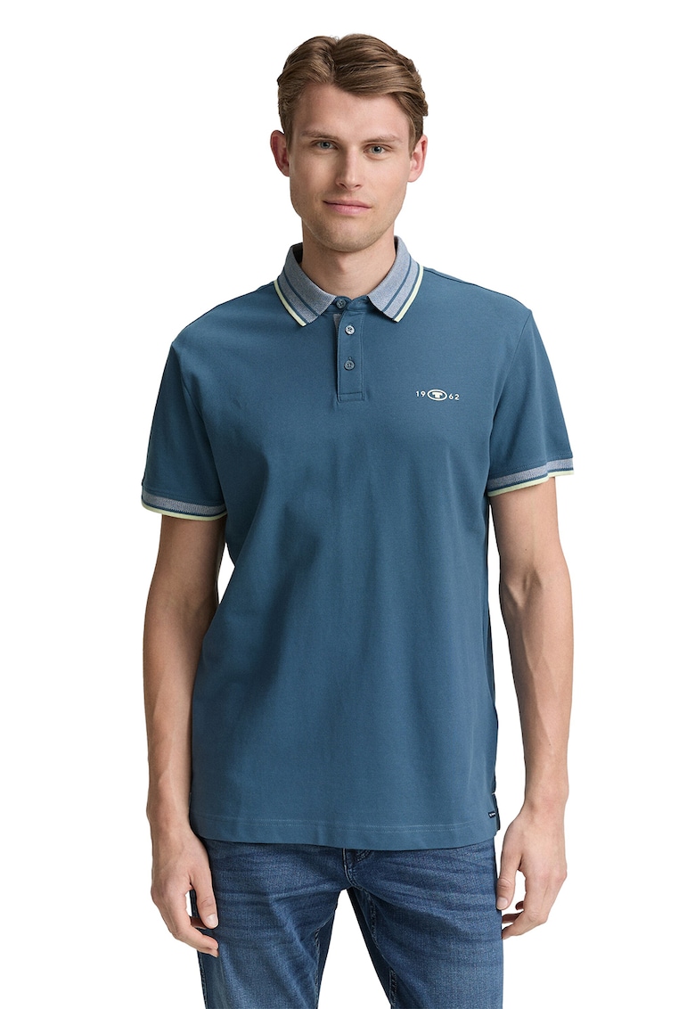 Tricou polo cu detalii contrastante