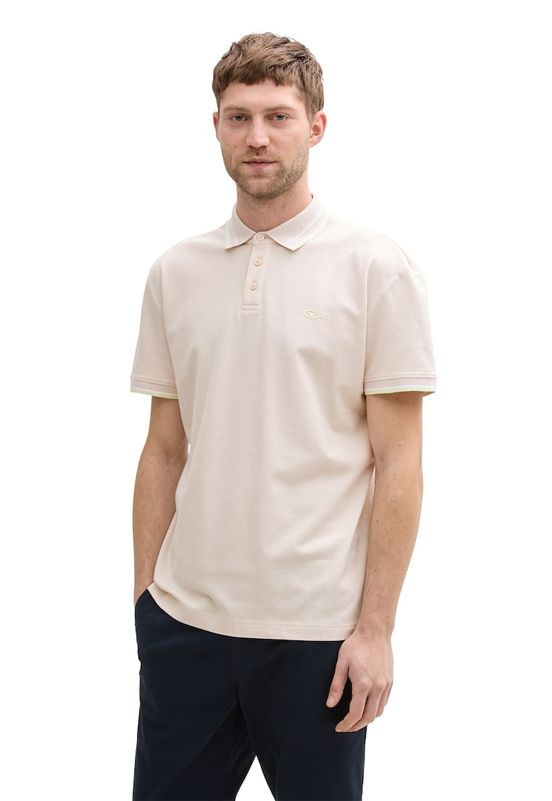 Tricou polo cu detalii contrastante