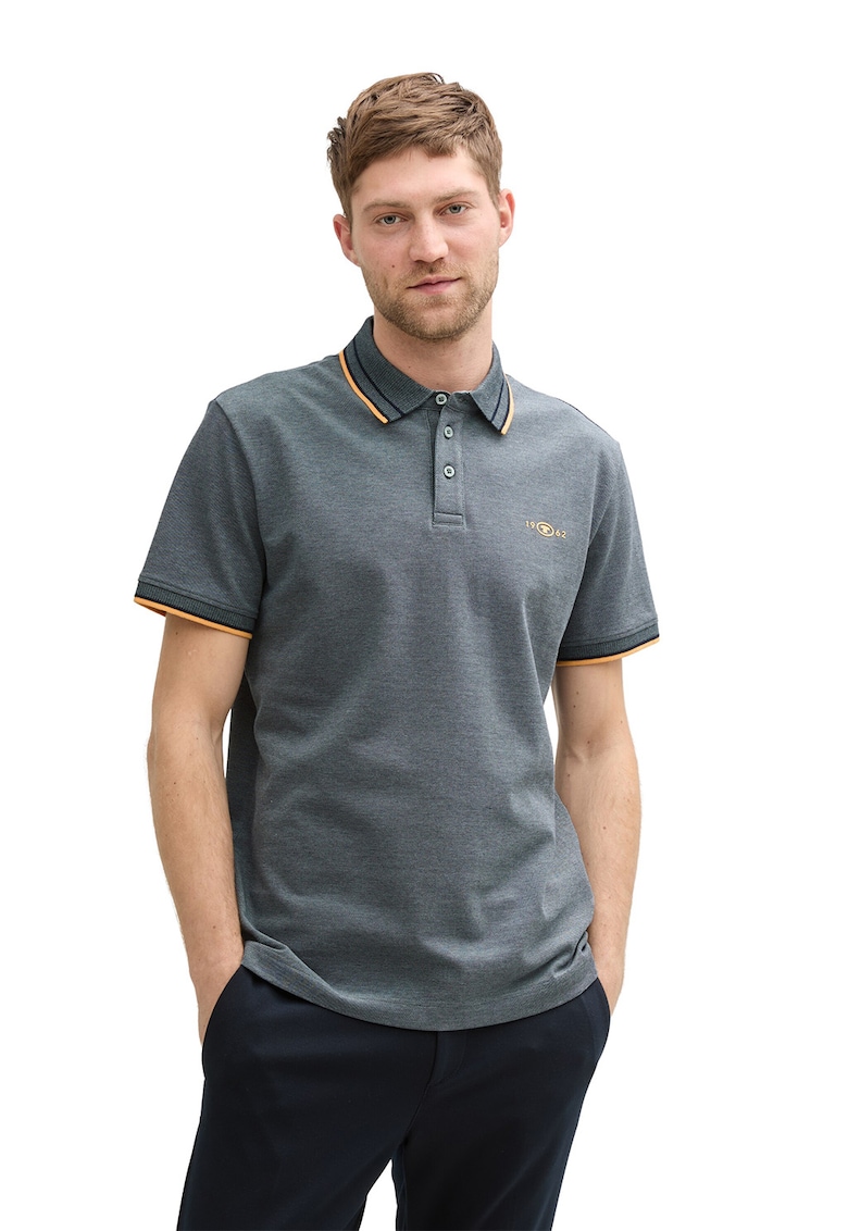 Tricou polo cu detalii contrastante