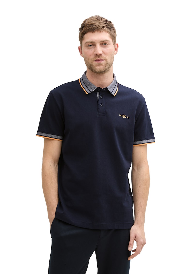 Tricou polo cu detalii contrastante