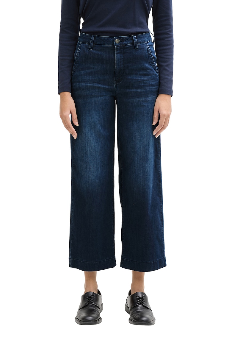 Blugi crop cu croiala ampla