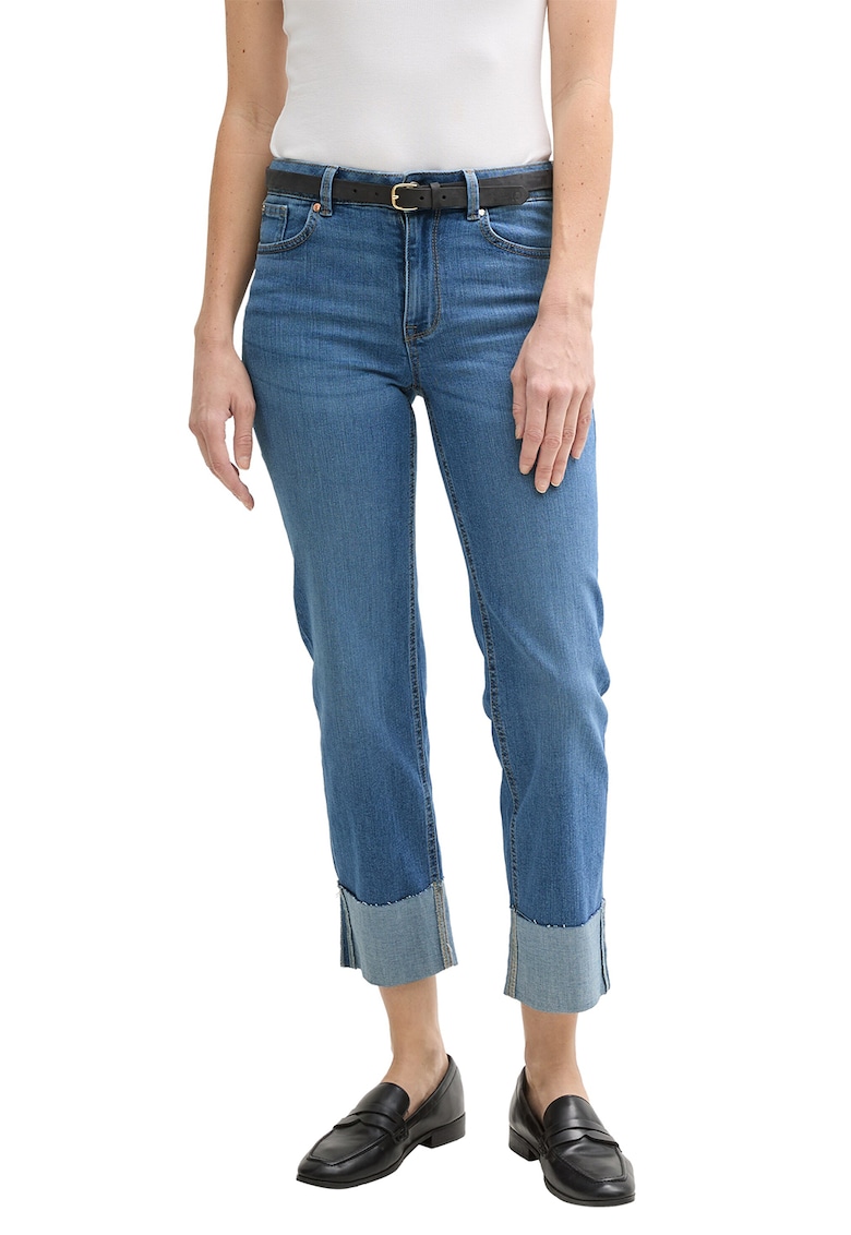 Blugi crop din amestec de bumbac organic