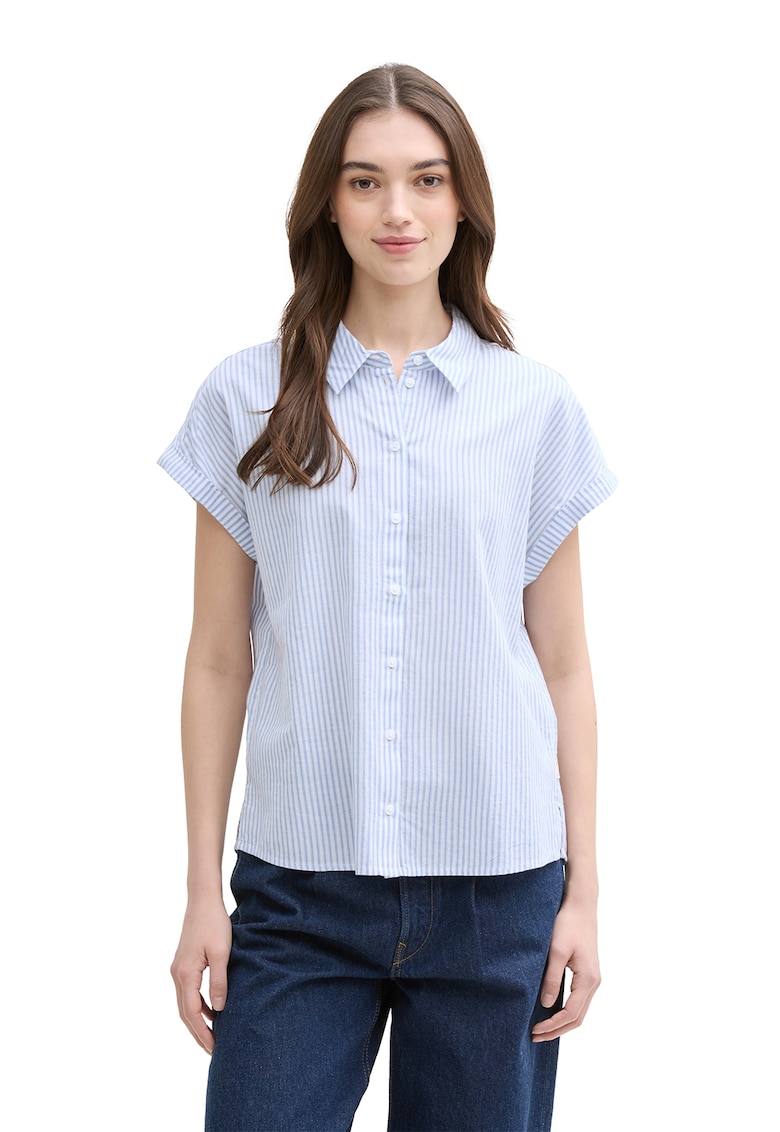 Camasa cu dungi si maneci scurte