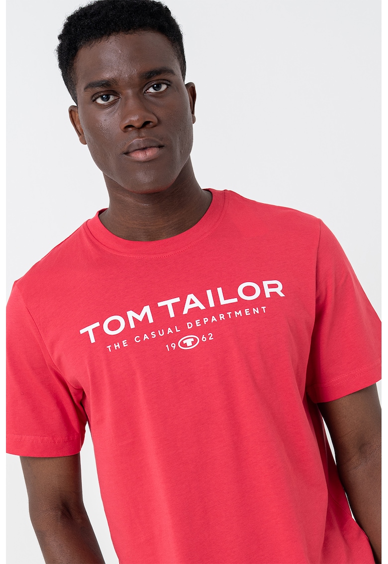 Tricou de bumbac cu imprimeu logo - Coral