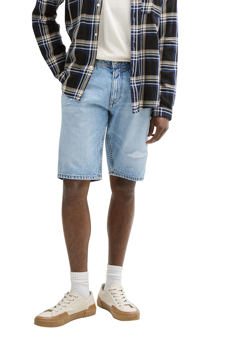 Blugi de denim cu detalii deteriorate