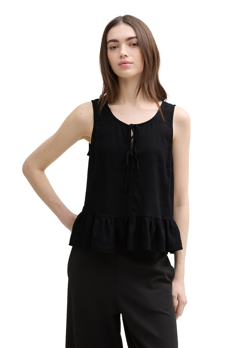 Bluza din amestec de in cu funde