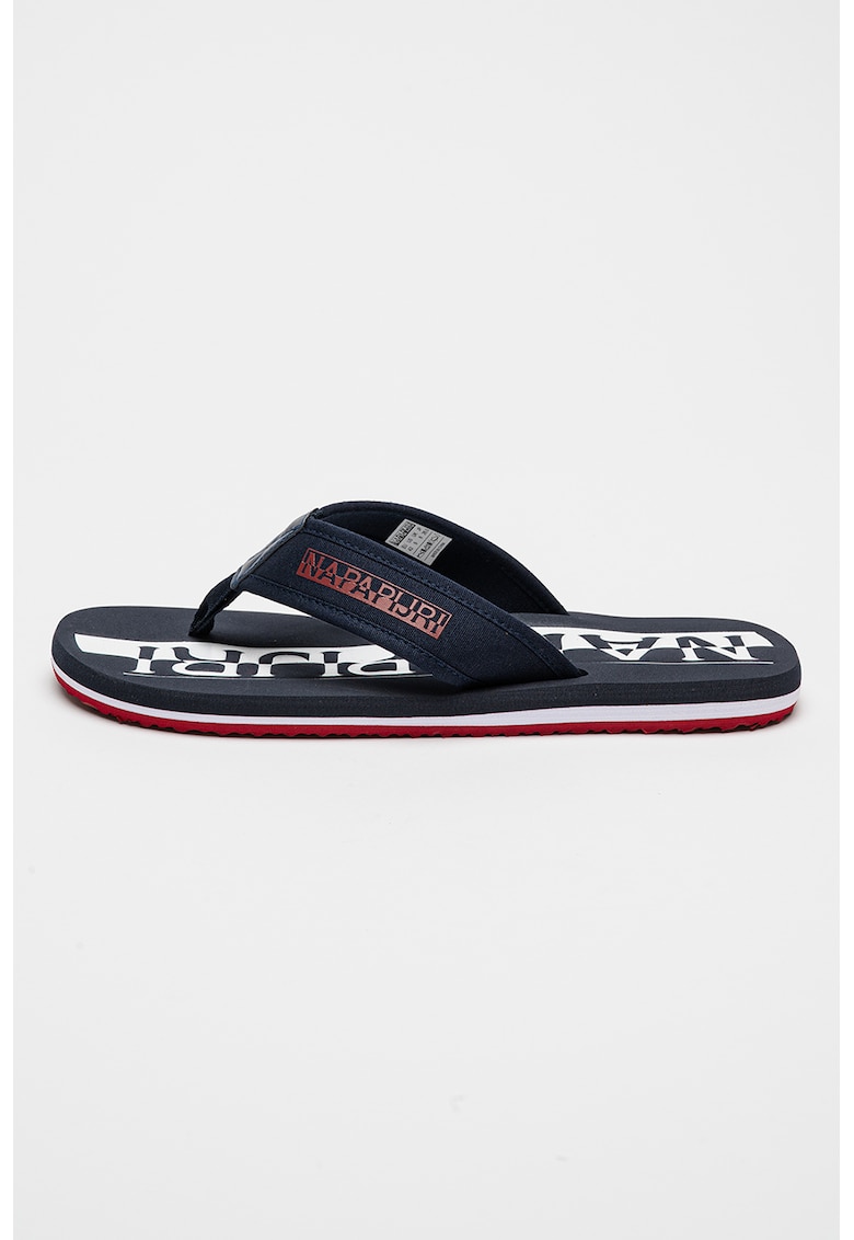 Papuci flip-flop cu imprimeu logo Canvas