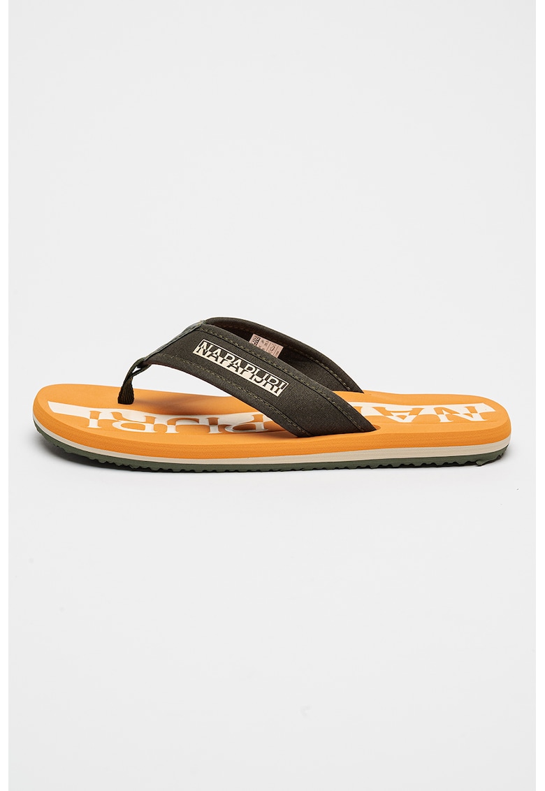 Papuci flip-flop cu imprimeu logo Canvas