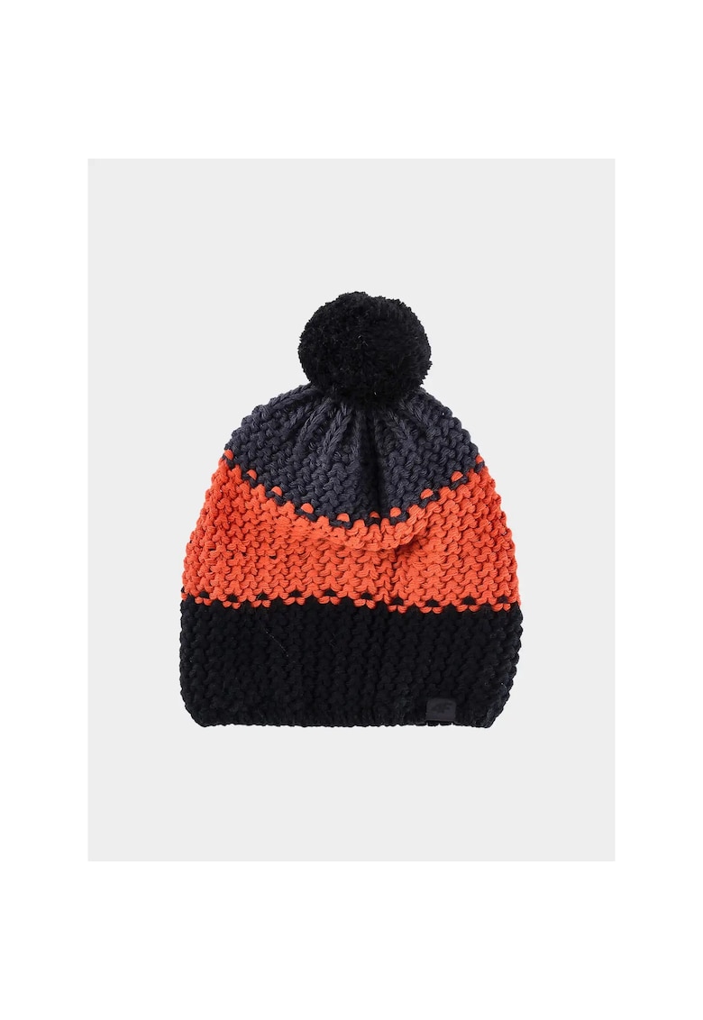 Caciula copii M432 - rosie - cu pompon - 70% acril - 30% lana