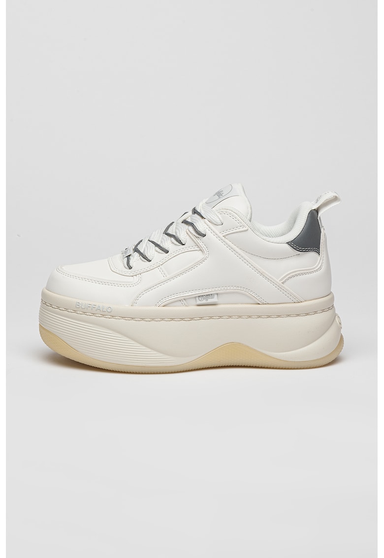 Pantofi sport flatform de piele ecologica