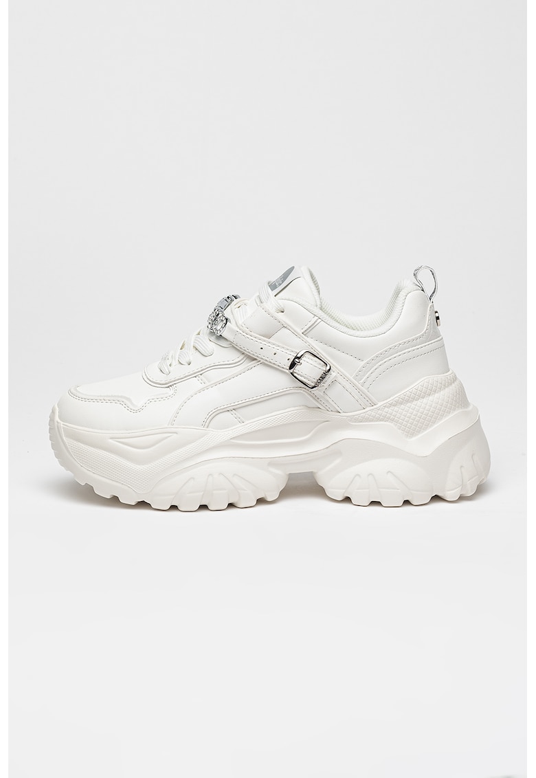 Pantofi sport din piele ecologica cu aplicatie logo si paiete