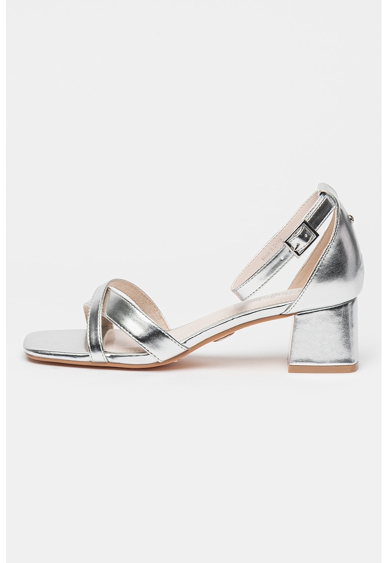 Sandale din piele ecologica cu barete incrucisate Carrie