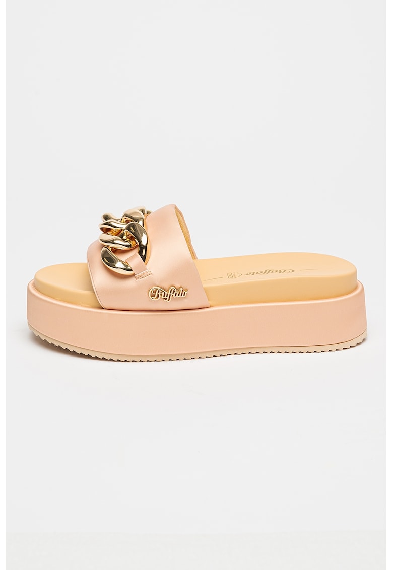 Papuci flatform cu detaliu lant