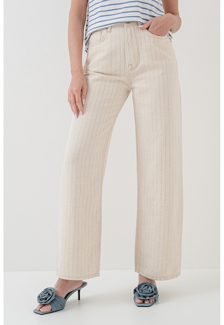 Blugi drepti cu dungi - Bej